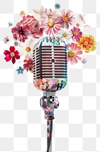 PNG  Flower Collage Microphone microphone flower blossom.