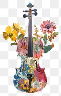 PNG  Flower Collage Violin violin flower chandelier.