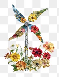 PNG Flower Collage Windmill Ecology pattern collage flower.