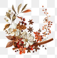 PNG Flower Collage cinnamon spices pattern graphics dessert.