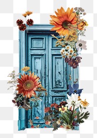 PNG Flower Collage Door shaped pattern flower door.