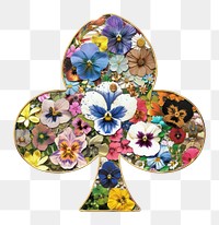 PNG Flower Collage club shaped flower accessories handicraft.