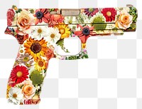 PNG  Flower Collage Gun pattern flower gun.