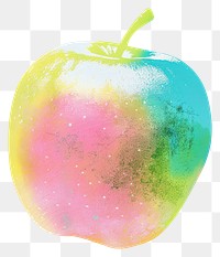 PNG Apple Shaped Risograph style apple produce fruit.