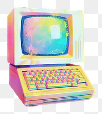 PNG Computer PC Shaped Risograph style computer electronics television.