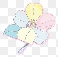 PNG  Screen printing sticker flower illustrated blossom anemone.