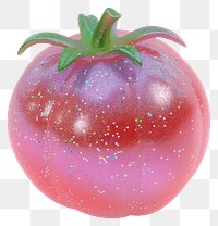 PNG 3d jelly glitter tomato vegetable produce plant.