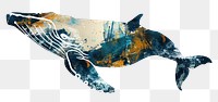 PNG An acrylic stroke top with blue whale element overlay animal mammal shark.