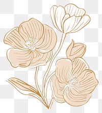 PNG  Screen printing sticker flower art illustrated chandelier.