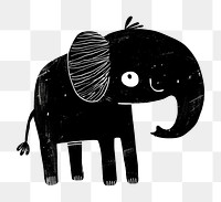 PNG Elephant art illustrated silhouette.