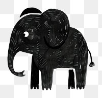 PNG Elephant art illustrated wildlife.