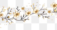 PNG Gold glitter single line of little flower christmas border graphics pattern blossom.