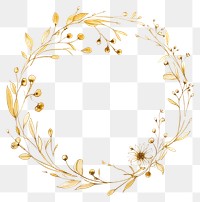 PNG Metallic gold Ink flower frame chandelier graphics pattern.