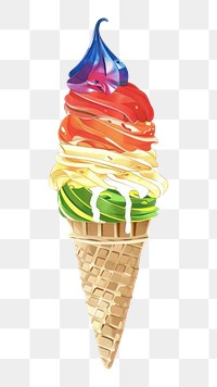 PNG Ice creame cone dessert food white background.