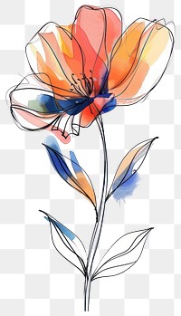 PNG Colorful marker of flower art illustrated graphics.