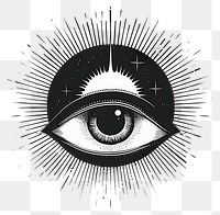 PNG Surreal aesthetic third eye logo art illustrated drawing.