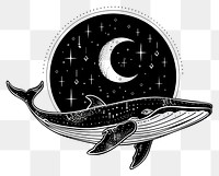 PNG Surreal aesthetic whale logo silhouette art transportation.