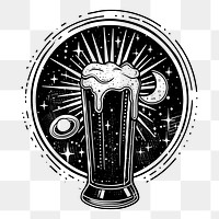 PNG Surreal aesthetic beer logo beverage alcohol emblem.