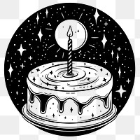 PNG Surreal aesthetic birthday cake logo art dessert candle.