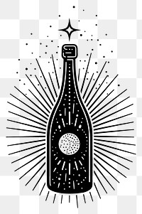 PNG Surreal aesthetic champagne logo astronomy beverage outdoors.