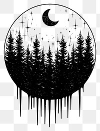 PNG Surreal aesthetic forest logo silhouette art illustrated.