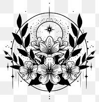 PNG Surreal aesthetic jasmine logo art illustrated chandelier.