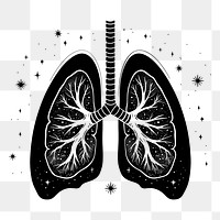 PNG Surreal aesthetic lungs logo art illustrated drawing.