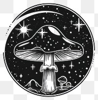 PNG Surreal aesthetic mushroom logo emblem symbol fungus.