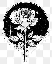 PNG Surreal aesthetic rose logo art illustrated chandelier.