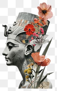 PNG Flower Collage egypt statue collage flower photography.
