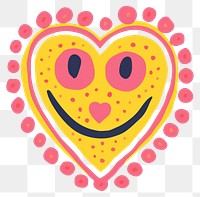 PNG A vector graphic of heart smiley applique pattern.