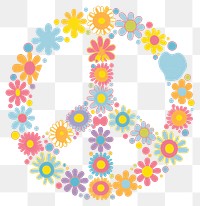 PNG A vector graphic of peace sign with flowers graphics asteraceae pattern.