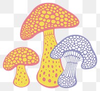 PNG A vector graphic of 3 mushrooms illustrated drawing agaric.