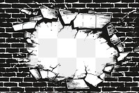 PNG Shattered brick border architecture building wall.