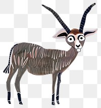 Nyala antelope png wild animal digital art, transparent background