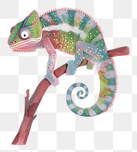 Namaqua Chameleon png wild animal digital art, transparent background