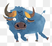 Buffalo png wild animal digital art, transparent background