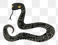 PNG black mamba snake digital art, transparent background