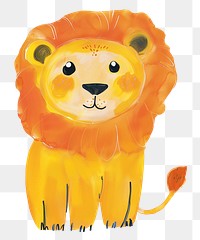 Lion png wild animal digital art, transparent background