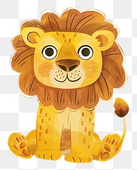 Lion png wild animal digital art, transparent background