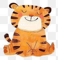 Tiger png wild animal digital art, transparent background