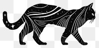PNG Cat walking mystical logo art stencil animal.