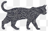 PNG Abstract cat walking logo art illustrated wildlife.