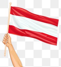 PNG Vector illustration of hand holding austria flag.
