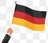 PNG Vector illustration of hand holding germany flag.