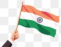 PNG Vector illustration of hand holding hungary flag india flag.