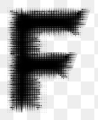 Halftone letter F number black white