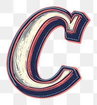 Varsity letter C text cartoon circle.