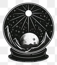 PNG Surreal aesthetic crystal ball logo astronomy universe sundial.
