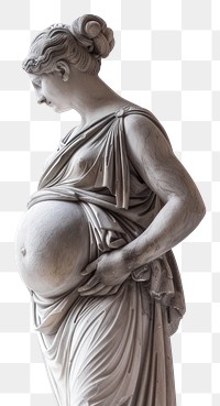 PNG  Greek sculpture pregnant woman statue person adult.